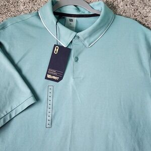 VRST Club Polo Shirt Mens XL Aqua Dust Short Sleeve Performance New With Tags